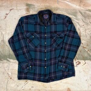 Vintage Blue and Black Flannel Size large
